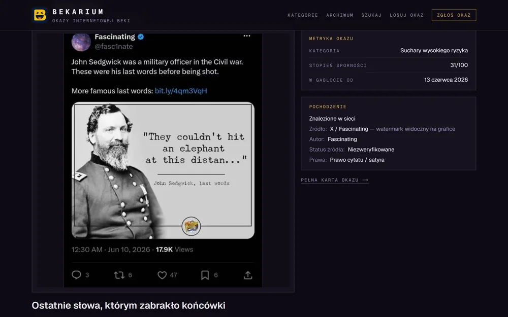 Podgląd bekarium.pl — galeria opisywana przez AI